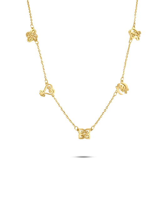 5 WISHES ADINKRA NECKLACE